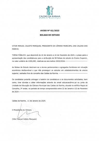 Bolsas de Estudo 2023/2024