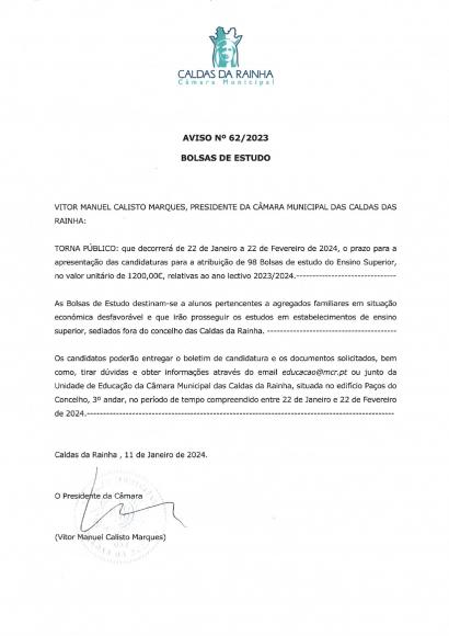 Bolsas de Estudo 2023/2024 Bolsas de Estudo 2023/2024